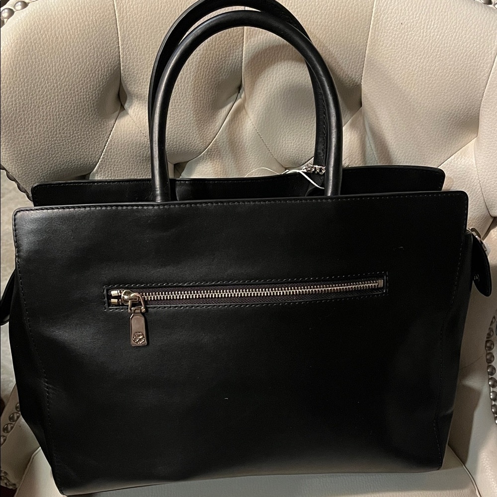 Trina Turk Black Satchel with Pom Charm - Picture 2 of 13